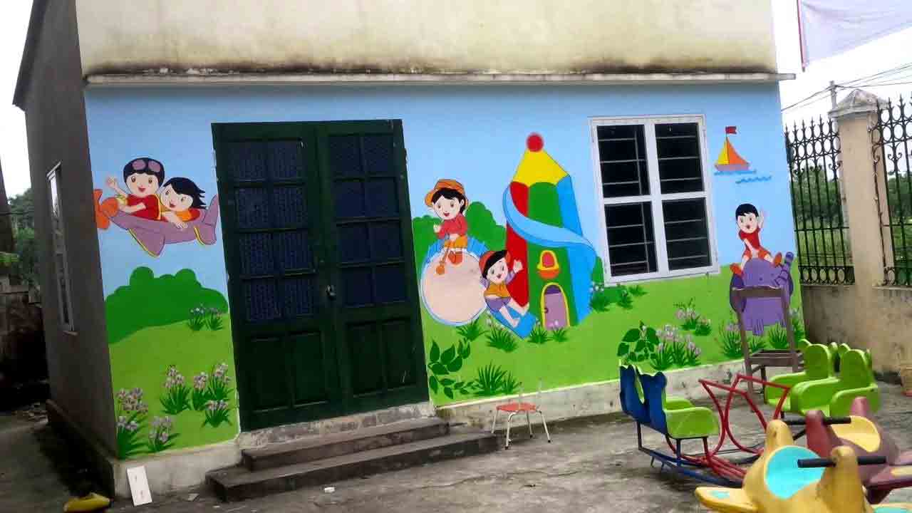 Vẽ tranh tường khu vui chơi trẻ em - ảnh 1